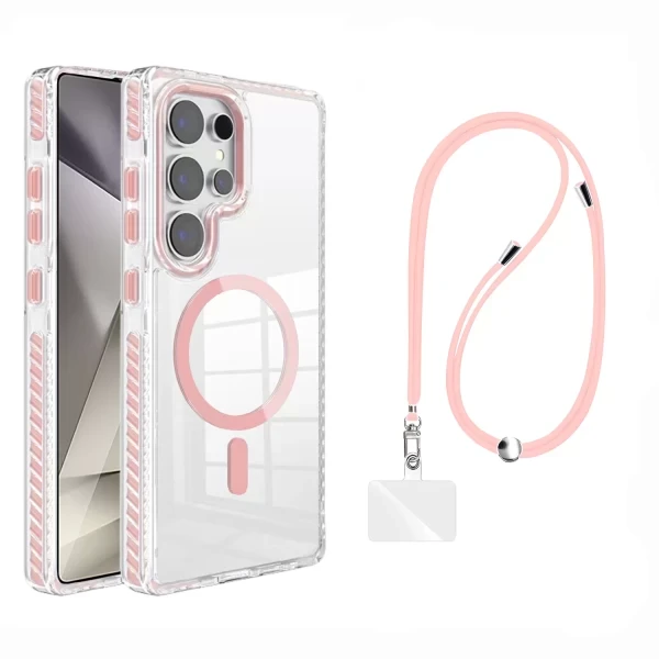 Clear Magsafe Strap - PINK GALAXY S25 ULTRA