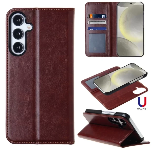 CONVEYOR LEATHER MAGNETIC WALLET - BROWN  GALAXY S25