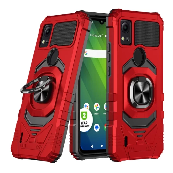 Robotic Magnetic RING Kickstand Case - RED  CRICKET OUTLAST 5G 2024