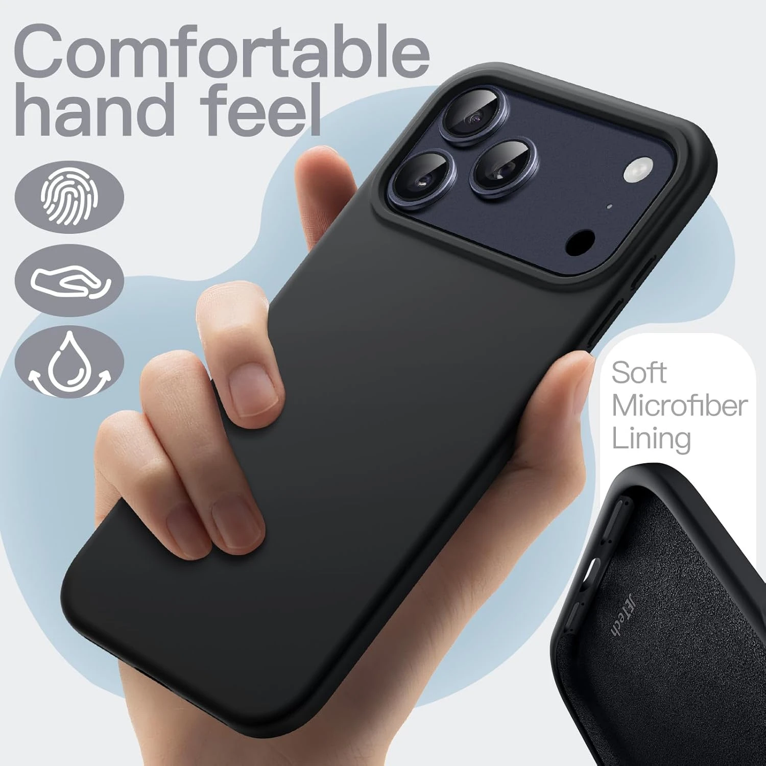 LIQUID SILICON CASE -BLACK iPHONE 17 PRO MAX