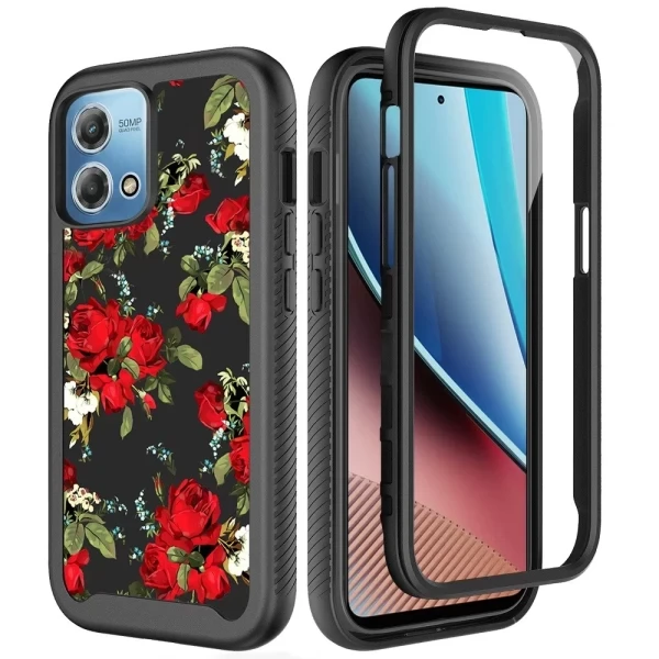 Essence ShockProof Design Case - BLOOMING ROSE BLACK  MOTO EDGE PLUS 2023