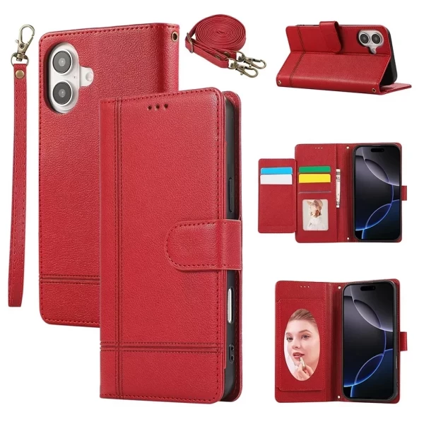 INTER MIRROR 5 SLOT CC WALLET - RED  IPHONE 16