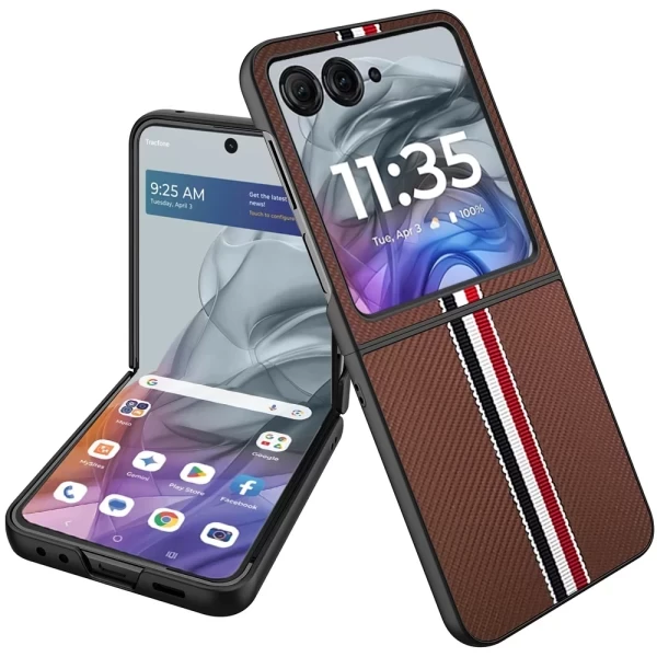 Velvet Fabric Premium PU Vegan Leather - BROWN  MOTO RAZR 2024