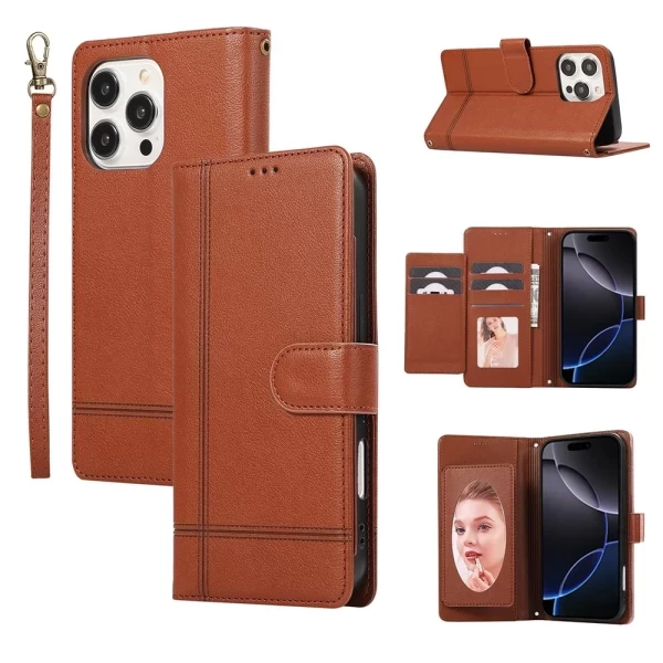INTER MIRROR 5 SLOT CC WALLET - BROWN IPHONE 16 PRO MAX