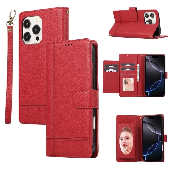 INTER MIRROR 5 SLOT CC WALLET - RED  IPHONE 16 PRO MAX