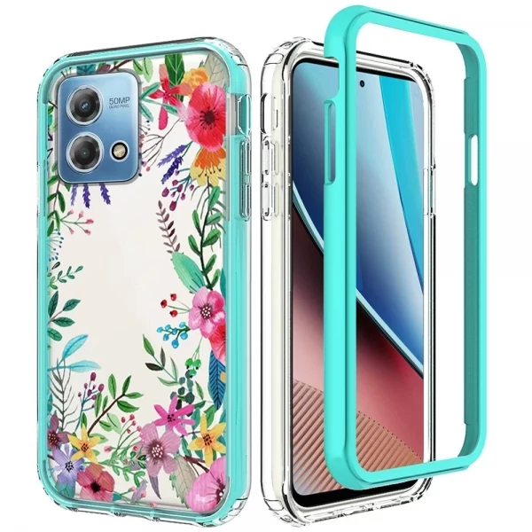 Essence ShockProof Design Case - FLORAL TEAL (A)  MOTO EDGE PLUS 2023