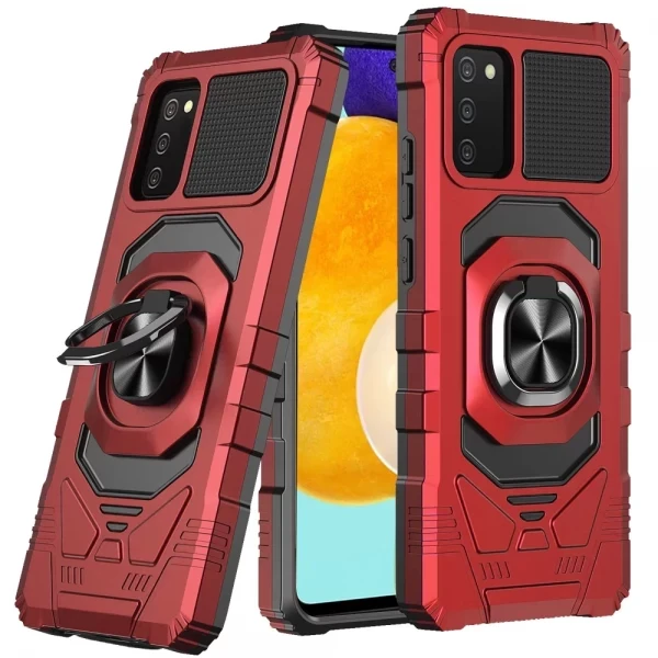 Robotic Magnetic RING Kickstand STAND CASE - RED  CRICKET ICON 6