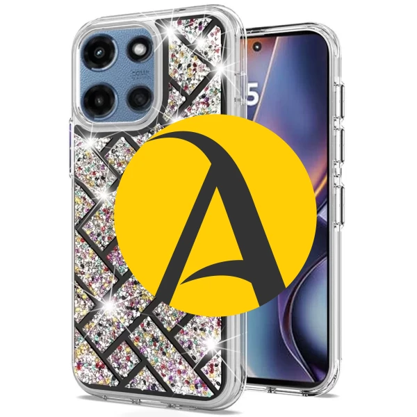 Bling Diamond Hybrid Case - MULTI COLOR/ BLACK (A)  MOTO G 5G 2025