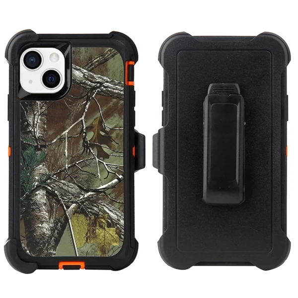 Heavy Duty Case With Clip - ORANGE CAMO